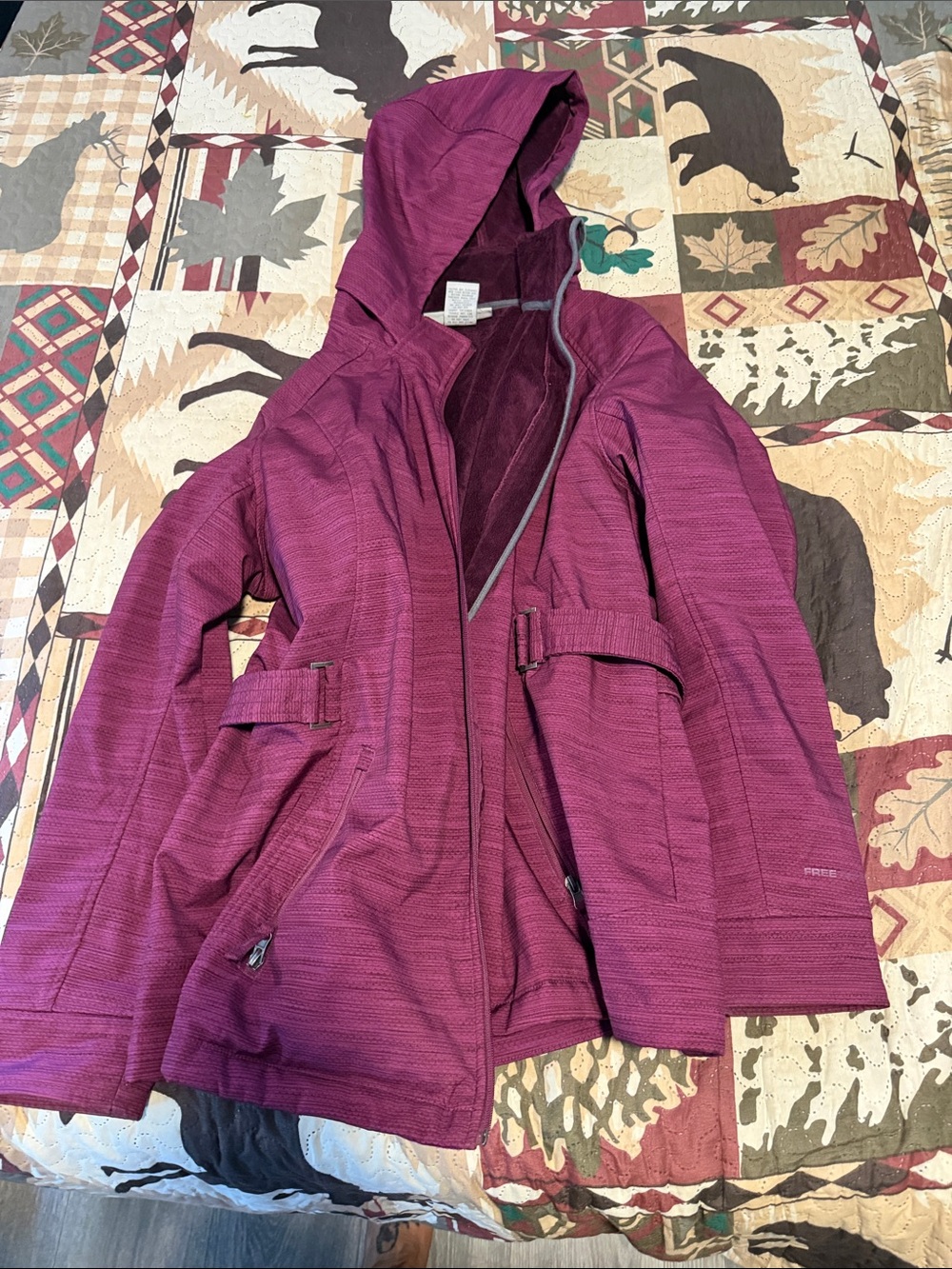 Free Country Plum Hooded Ski Jacket